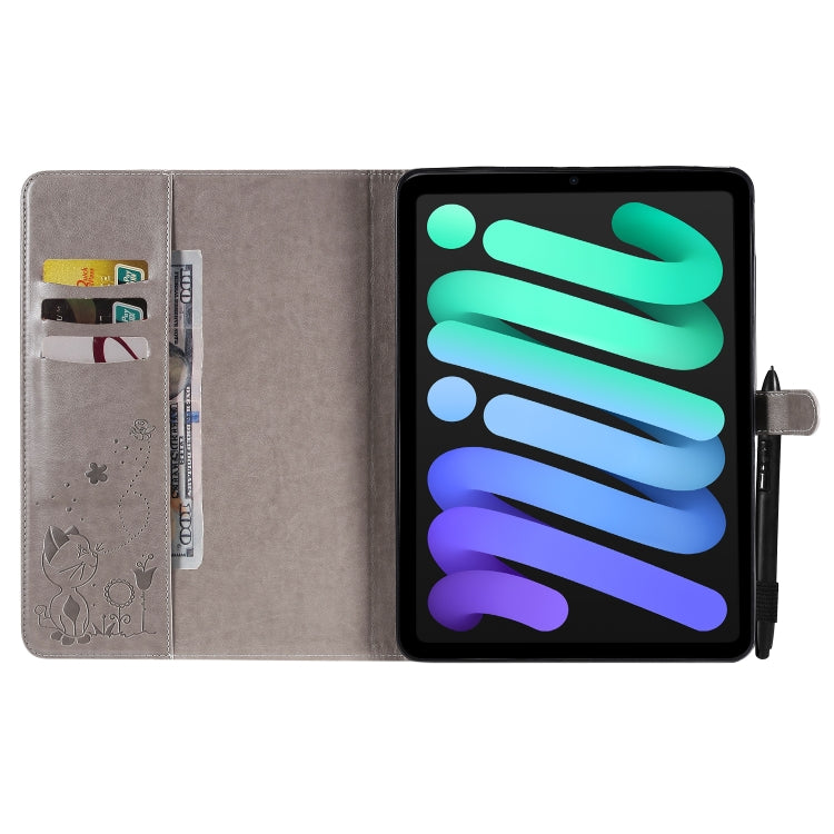 Cat Bee Embossing Pattern Horizontal Flip Leather Tablet Case For iPad mini 6