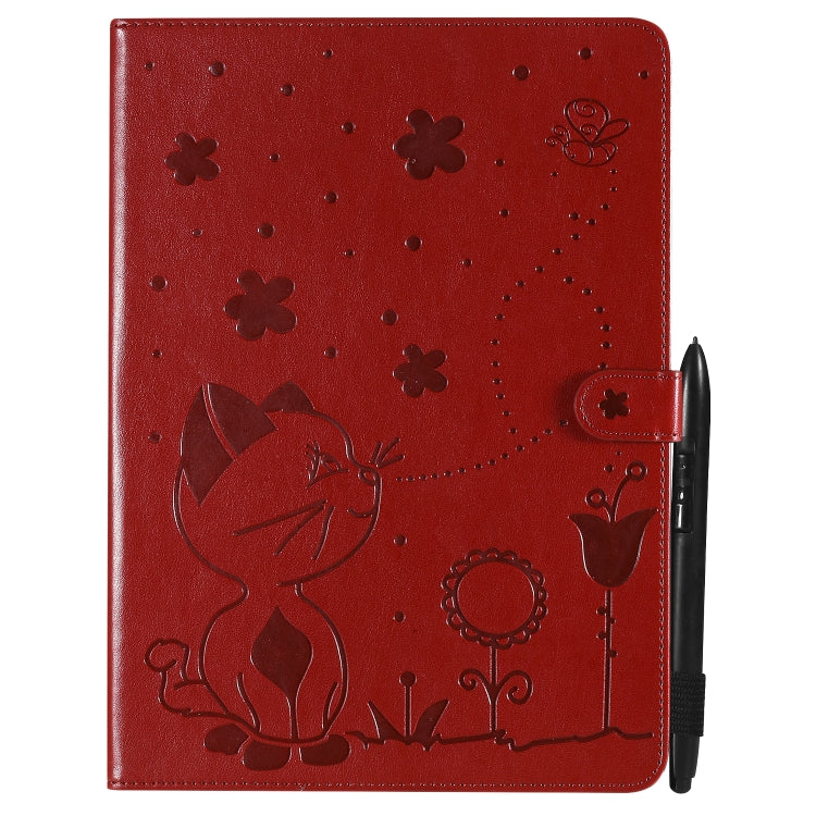 Cat Bee Embossing Pattern Horizontal Flip Leather Tablet Case For iPad mini 6