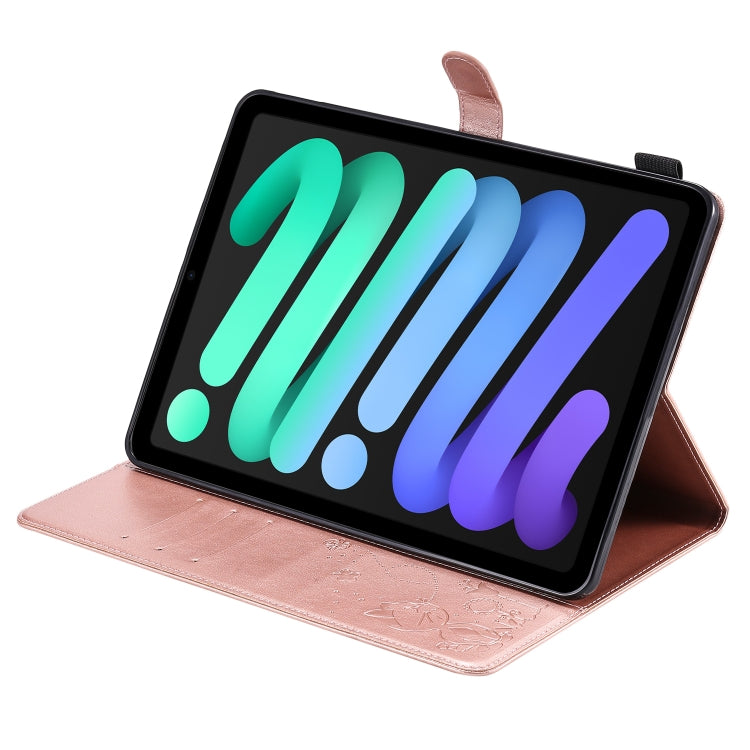 Cat Bee Embossing Pattern Horizontal Flip Leather Tablet Case For iPad mini 6