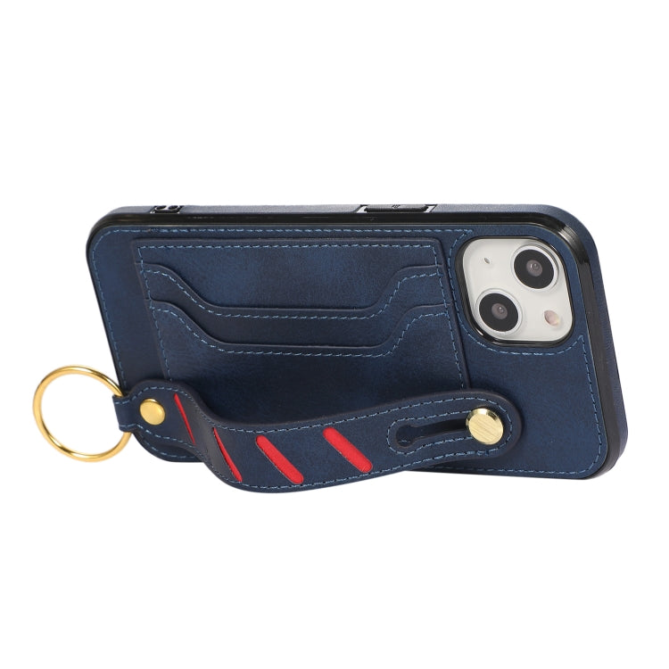 For iPhone 13 mini Wristband Wallet Leather Phone Case