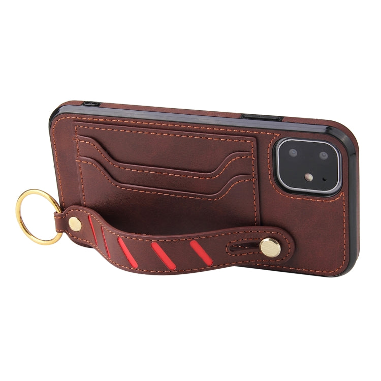 For iPhone 12 mini Wristband Wallet Leather Phone Case