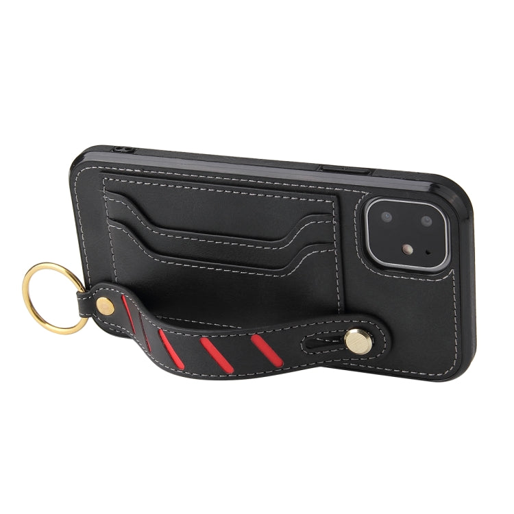 For iPhone 12 / 12 Pro Wristband Wallet Leather Phone Case