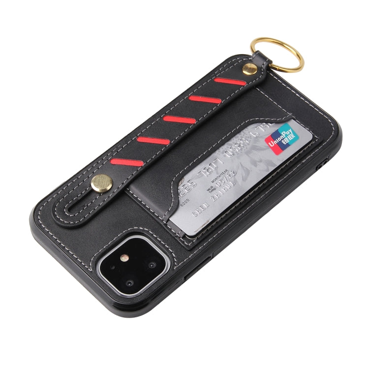 For iPhone 12 / 12 Pro Wristband Wallet Leather Phone Case