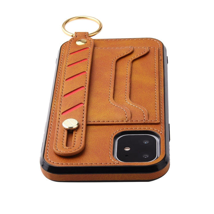 For iPhone 12 / 12 Pro Wristband Wallet Leather Phone Case