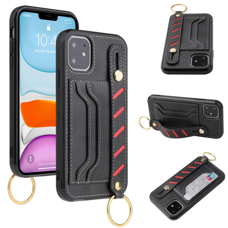 For iPhone 11 Wristband Wallet Leather Phone Case