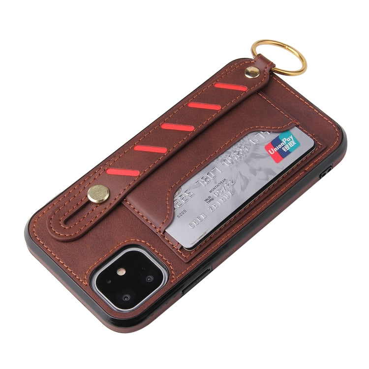 For iPhone 11 Pro Wristband Wallet Leather Phone Case