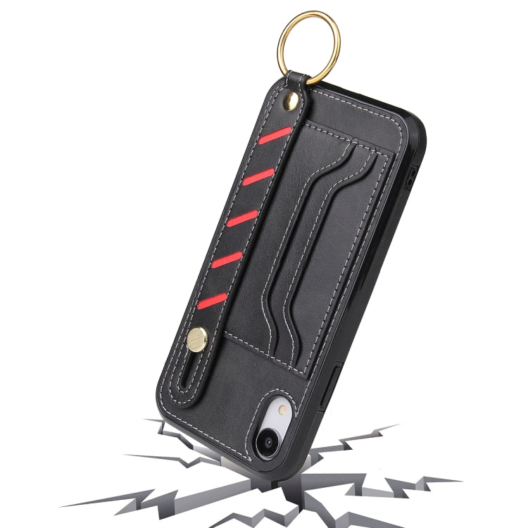 For iPhone X / XS Wristband Wallet Leather Phone Case