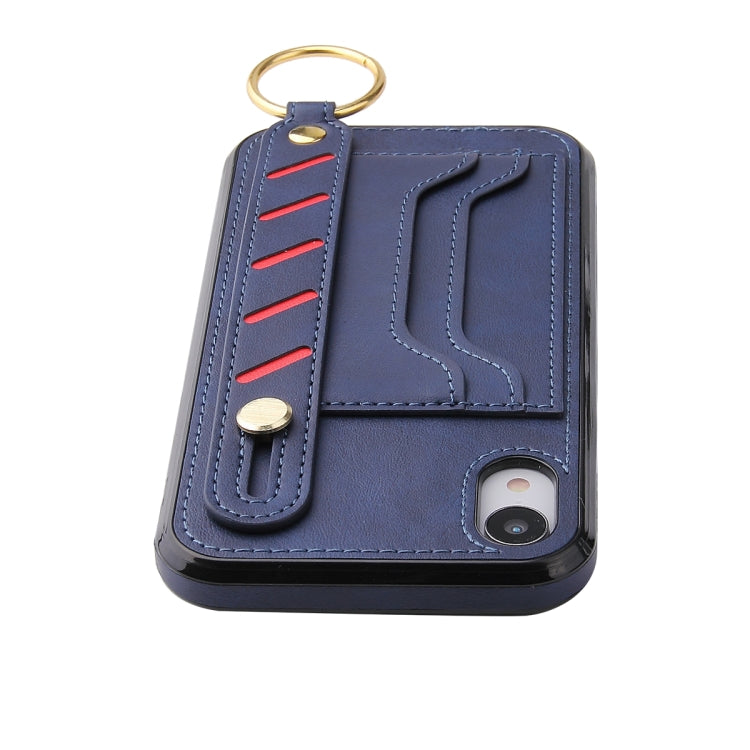 For iPhone XR Wristband Wallet Leather Phone Case