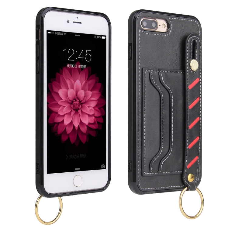 For iPhone SE 2022 / SE 2020 / 8 / 7 Wristband Wallet Leather Phone Case
