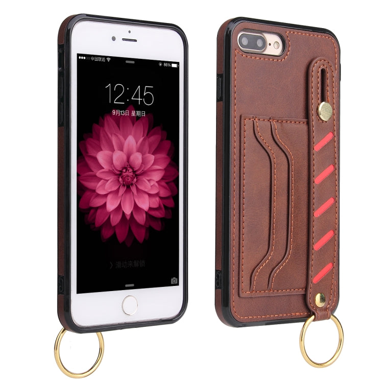 For iPhone SE 2022 / SE 2020 / 8 / 7 Wristband Wallet Leather Phone Case