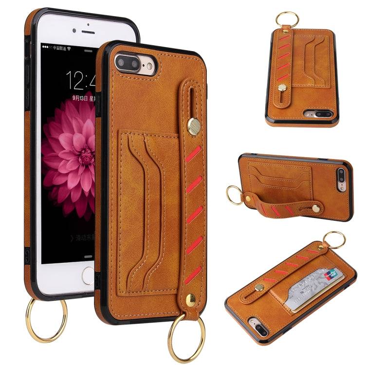 For iPhone SE 2022 / SE 2020 / 8 / 7 Wristband Wallet Leather Phone Case