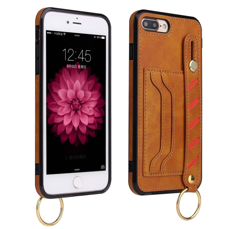 For iPhone SE 2022 / SE 2020 / 8 / 7 Wristband Wallet Leather Phone Case