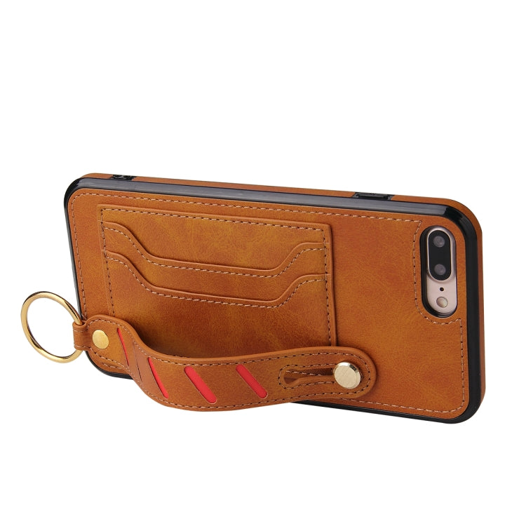 For iPhone SE 2022 / SE 2020 / 8 / 7 Wristband Wallet Leather Phone Case
