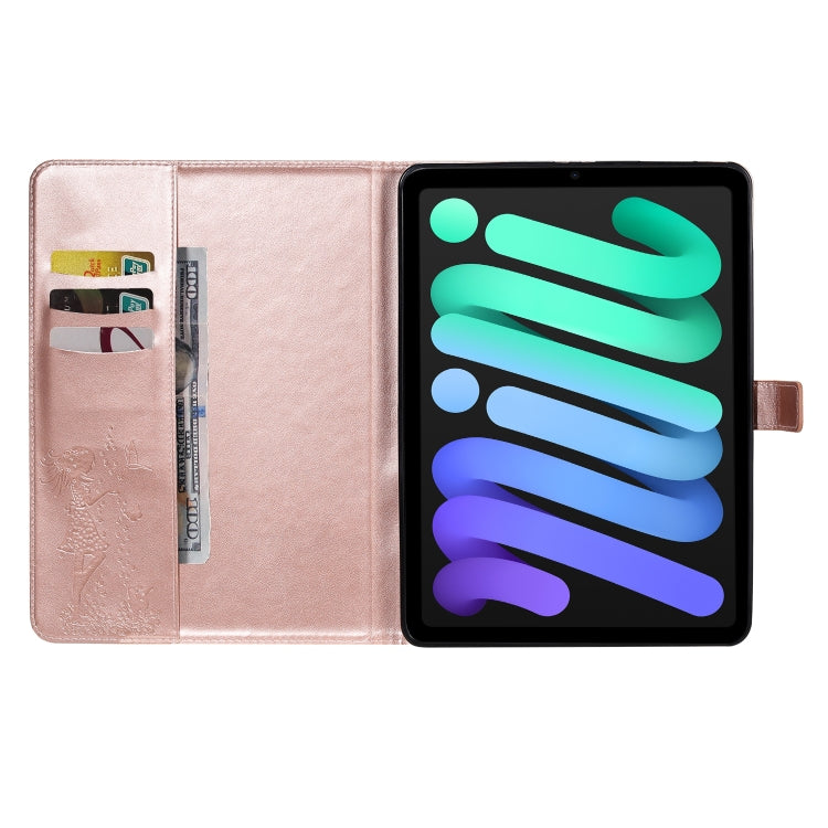 Pressed Printing Woman and Cat Pattern Horizontal Flip Leather Tablet Case For iPad mini 6