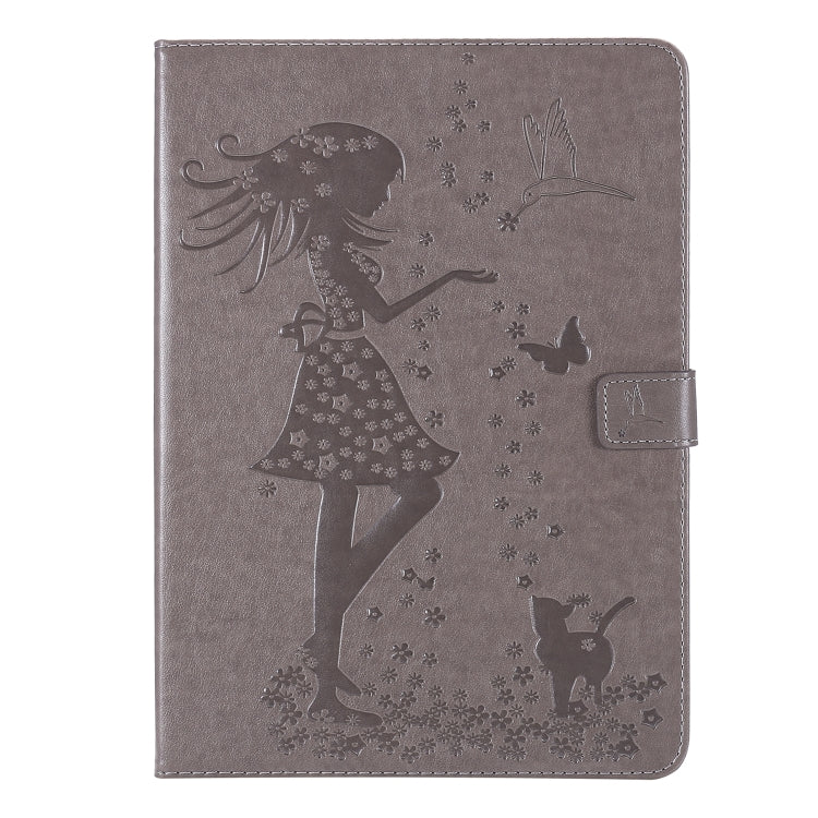 Pressed Printing Woman and Cat Pattern Horizontal Flip Leather Tablet Case For iPad mini 6