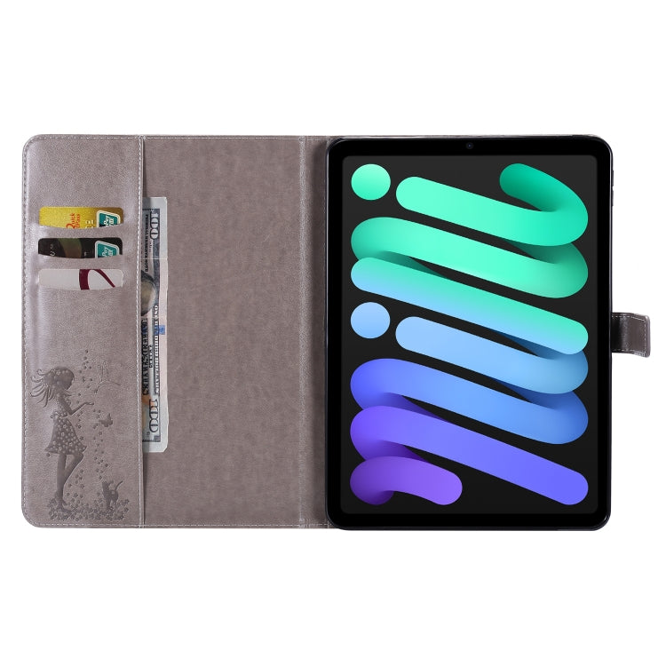 Pressed Printing Woman and Cat Pattern Horizontal Flip Leather Tablet Case For iPad mini 6