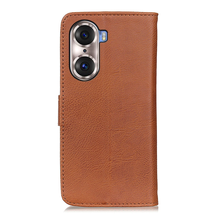 For Huawei Honor 60 Pro KHAZNEH Cowhide Texture Horizontal Flip Leather Phone Case