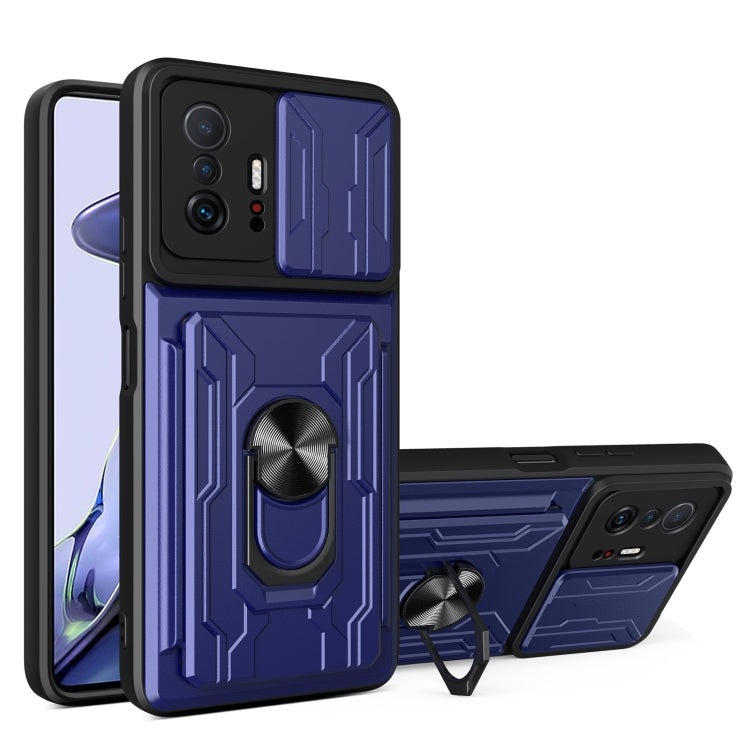 For Xiaomi 11T Camera Cover Phone Case with Card Slot & Holder