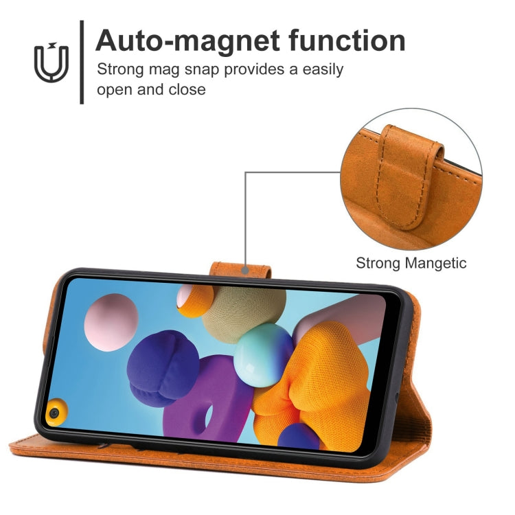 For Samsung Galaxy A21 Leather Phone Case
