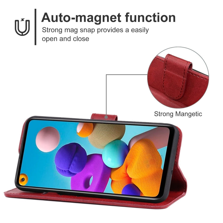 For Samsung Galaxy A21s Leather Phone Case