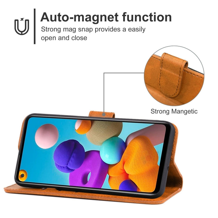 For Samsung Galaxy A21s Leather Phone Case