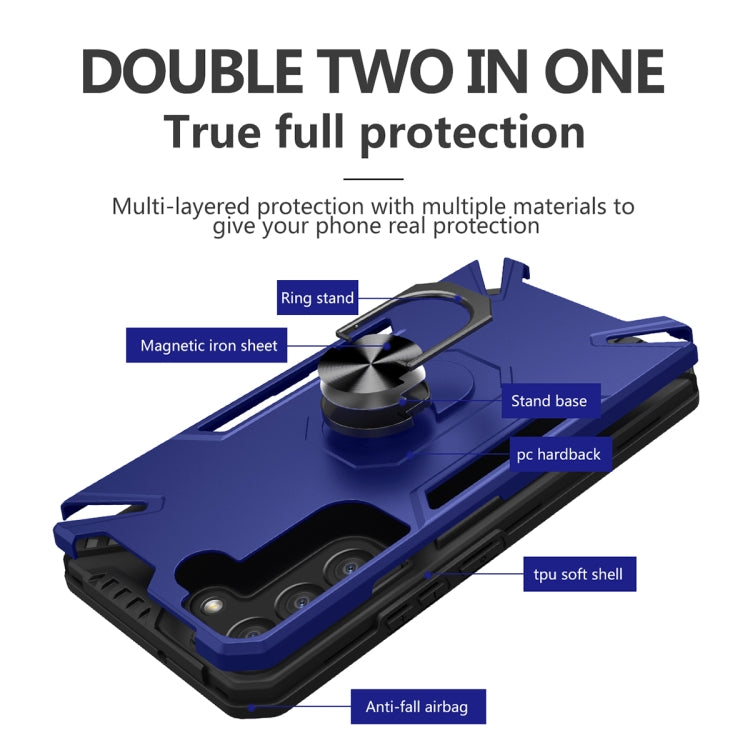 For Samsung Galaxy S22+ 5G PC + TPU Phone Case with Rotatable Ring Holder