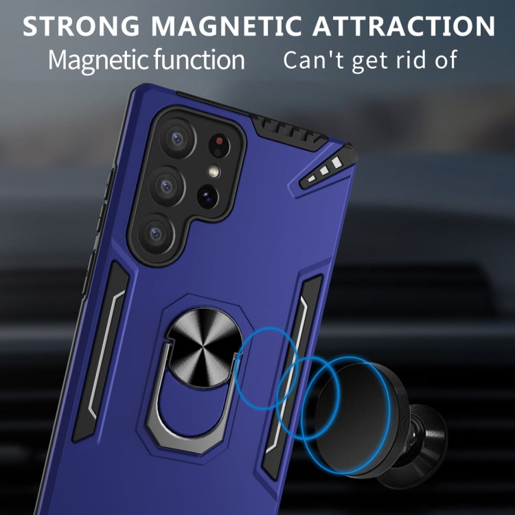 For Samsung Galaxy S22 Ultra 5G PC + TPU Phone Case with Rotatable Ring Holder