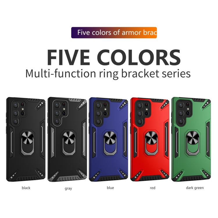 For Samsung Galaxy S22 Ultra 5G PC + TPU Phone Case with Rotatable Ring Holder