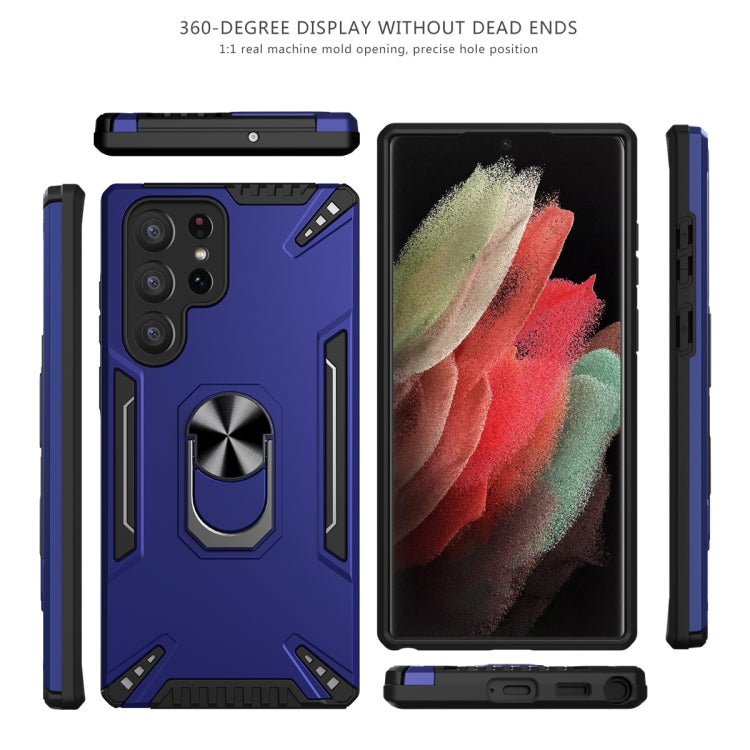 For Samsung Galaxy S22 Ultra 5G PC + TPU Phone Case with Rotatable Ring Holder