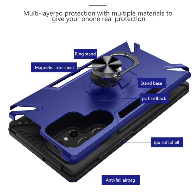 For Samsung Galaxy S22 Ultra 5G PC + TPU Phone Case with Rotatable Ring Holder