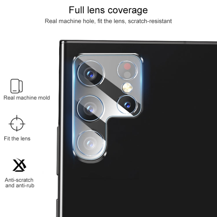 For Samsung Galaxy S22 Ultra 5G 10pcs 0.26mm 9H 2.5D Rear Camera Lens Tempered Glass Film