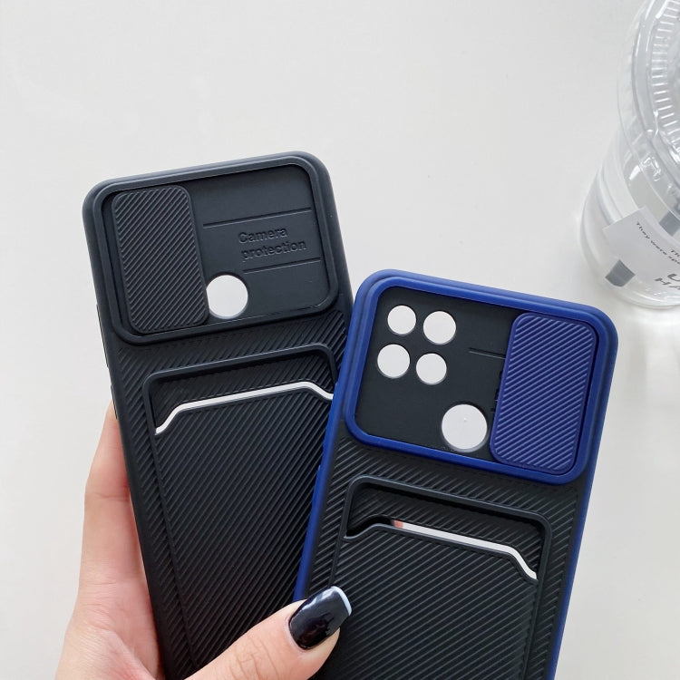 For OPPO A15 Sliding Camshield Card TPU + PC Case