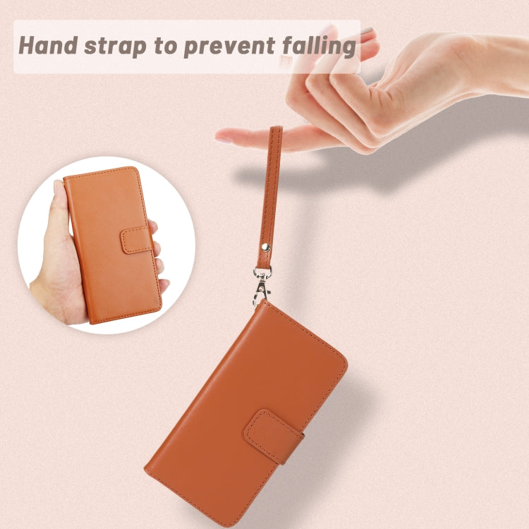 For iPhone 13 mini Plain Weave Cowhide Genuine Leather Phone Case