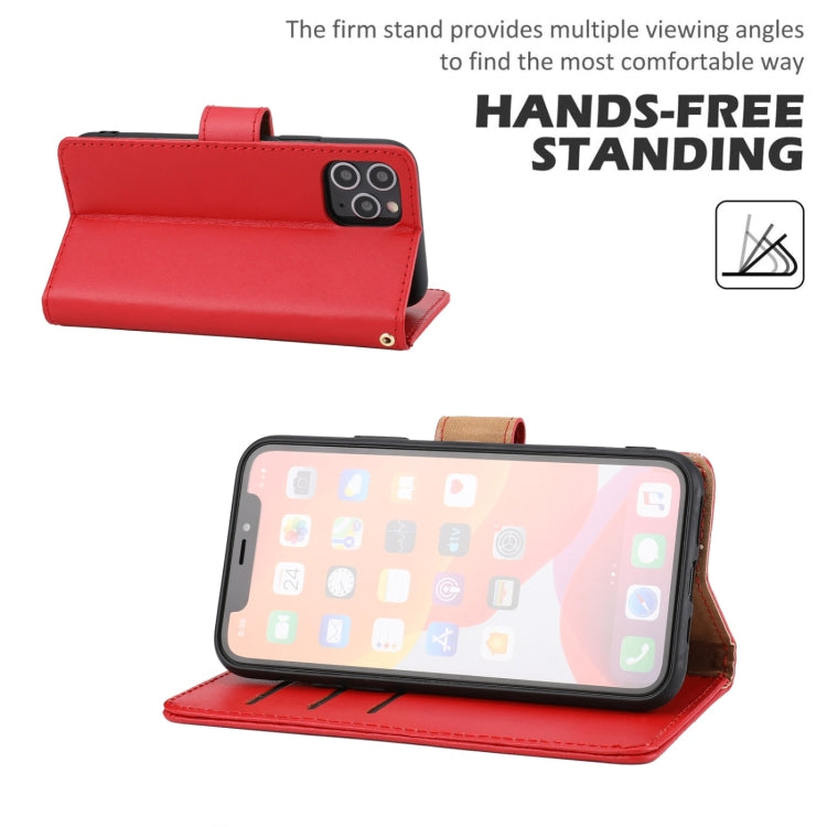 For iPhone 11 Plain Weave Cowhide Genuine Leather Phone Case