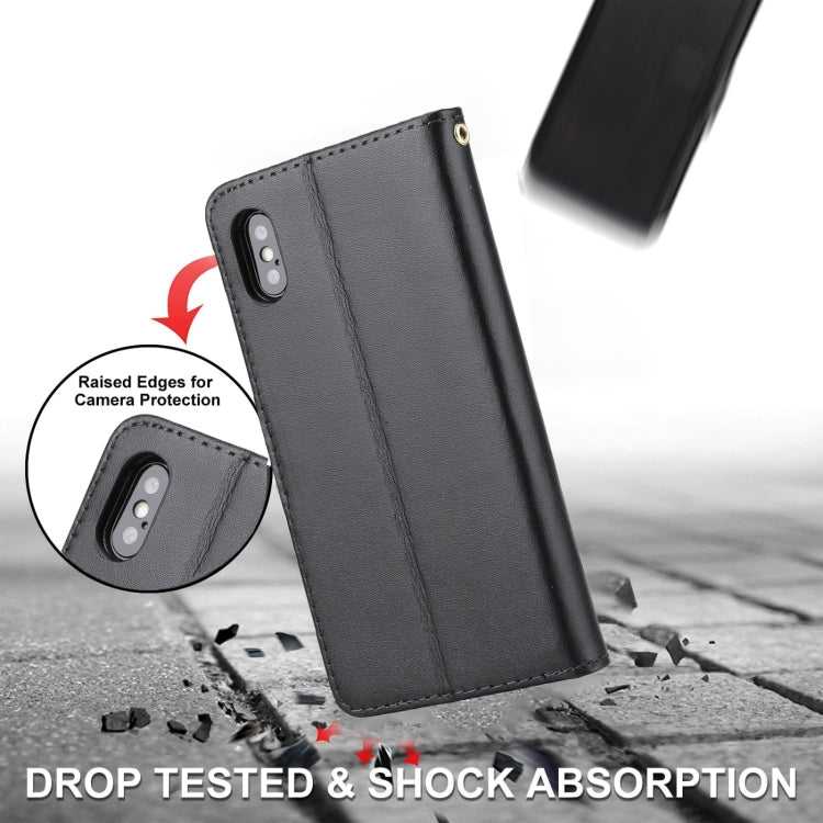 For iPhone X / XS Plain Weave Cowhide Leather Phone Case