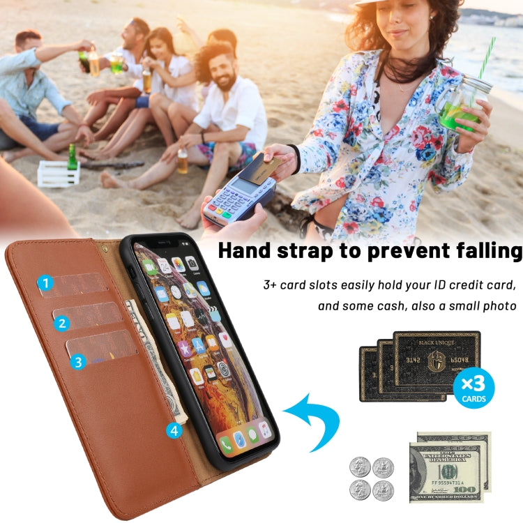 For iPhone XS Max Plain Weave Cowhide Leather Phone Case