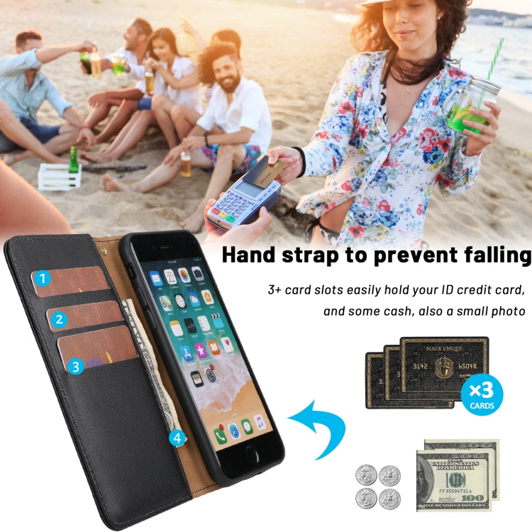 For iPhone SE 2022 / SE 2020 / 8 / 7 / 6 / 6s Plain Weave Cowhide Leather Phone Case