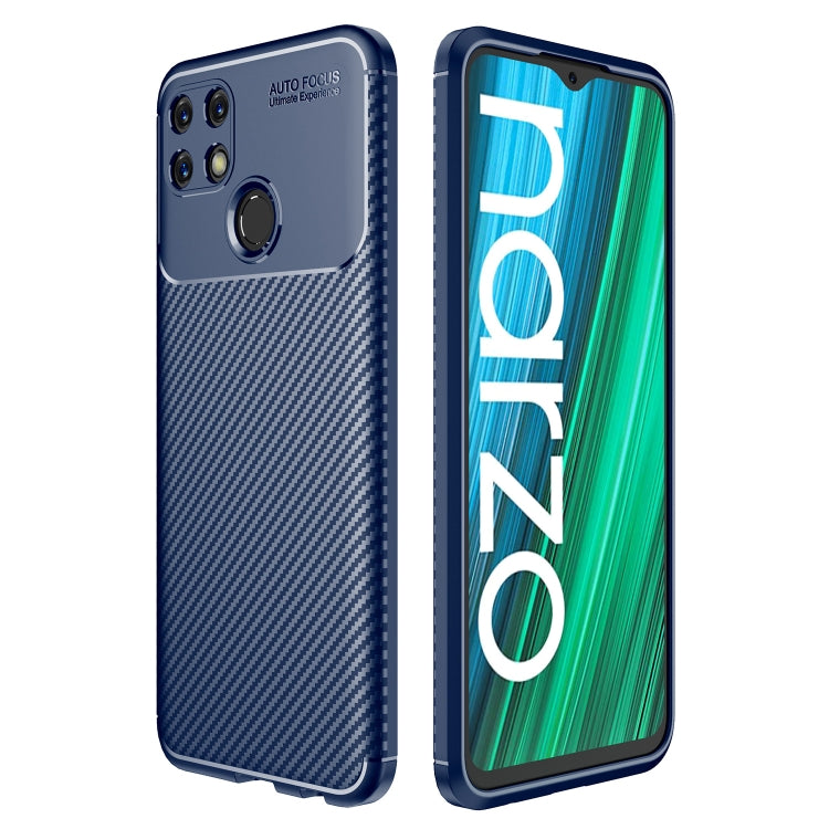 For OPPO Realme Narzo 50A Carbon Fiber Texture Shockproof TPU Phone Case