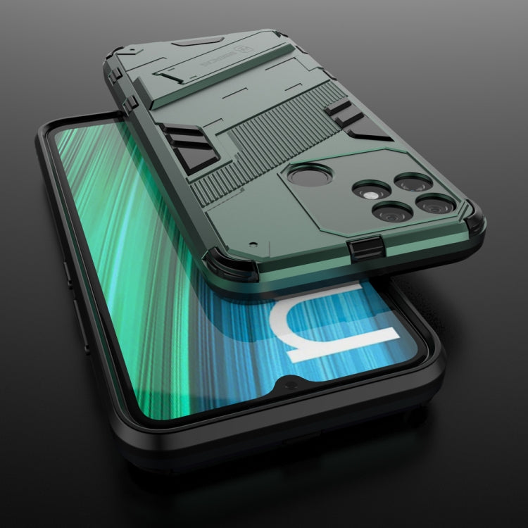 For OPPO Realme Narzo 50A Punk Armor 2 in 1 PC + TPU Shockproof Phone Case with Invisible Holder