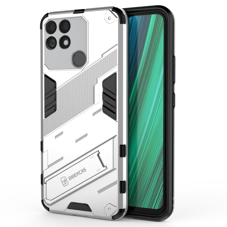 For OPPO Realme Narzo 50A Punk Armor 2 in 1 PC + TPU Shockproof Phone Case with Invisible Holder