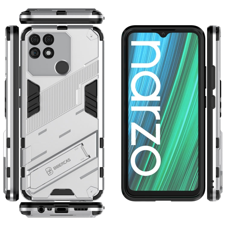 For OPPO Realme Narzo 50A Punk Armor 2 in 1 PC + TPU Shockproof Phone Case with Invisible Holder