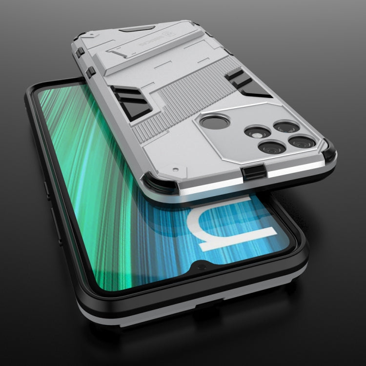 For OPPO Realme Narzo 50A Punk Armor 2 in 1 PC + TPU Shockproof Phone Case with Invisible Holder