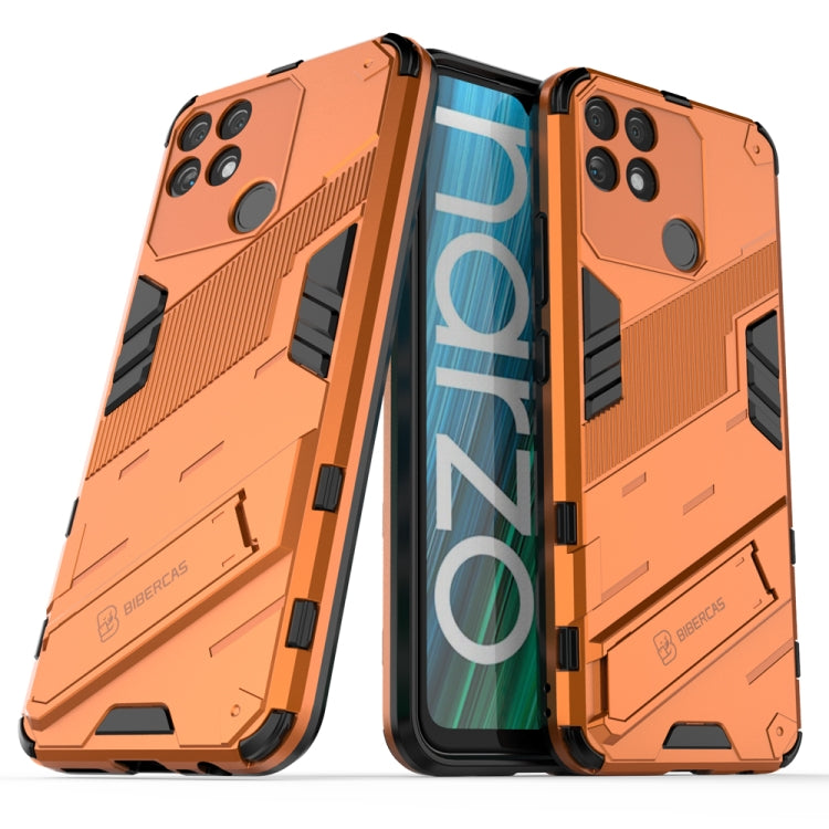 For OPPO Realme Narzo 50A Punk Armor 2 in 1 PC + TPU Shockproof Phone Case with Invisible Holder