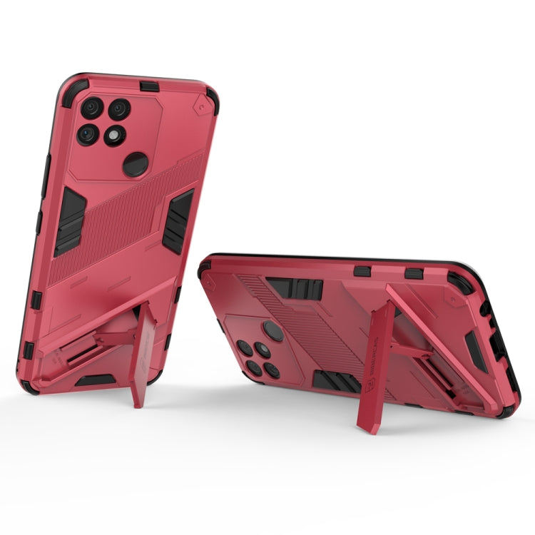 For OPPO Realme Narzo 50A Punk Armor 2 in 1 PC + TPU Shockproof Phone Case with Invisible Holder