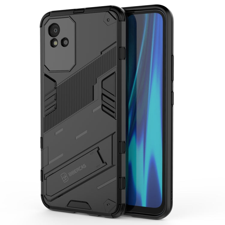 For OPPO Realme Narzo 50i Punk Armor 2 in 1 PC + TPU Shockproof Phone Case with Invisible Holder