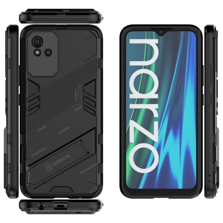 For OPPO Realme Narzo 50i Punk Armor 2 in 1 PC + TPU Shockproof Phone Case with Invisible Holder