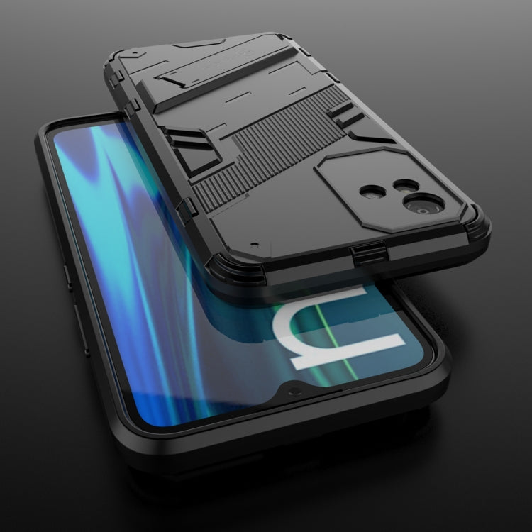 For OPPO Realme Narzo 50i Punk Armor 2 in 1 PC + TPU Shockproof Phone Case with Invisible Holder