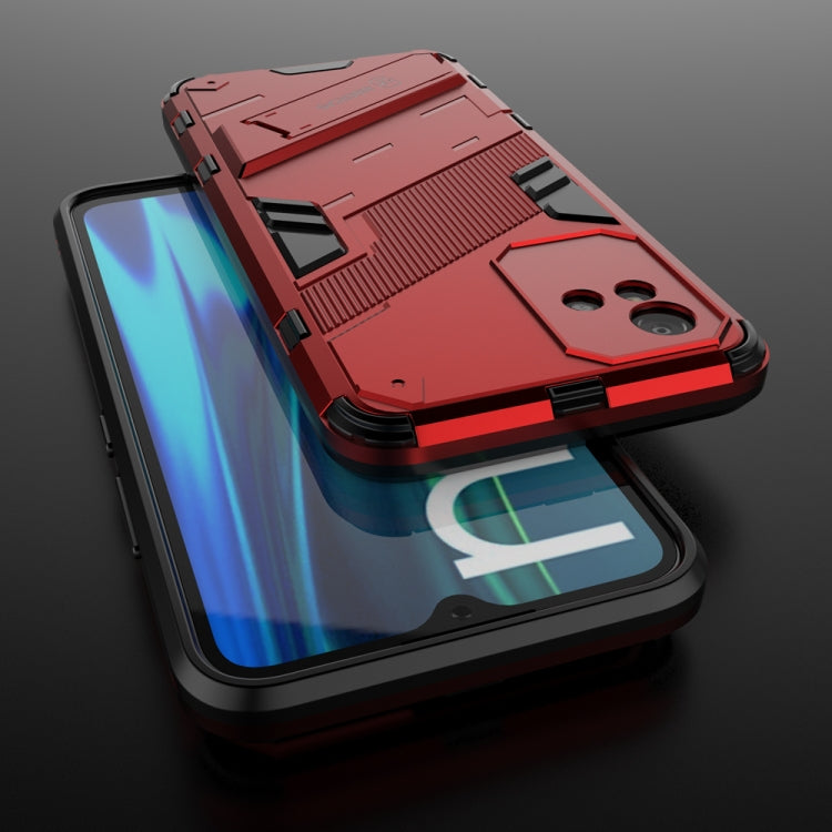 For OPPO Realme Narzo 50i Punk Armor 2 in 1 PC + TPU Shockproof Phone Case with Invisible Holder