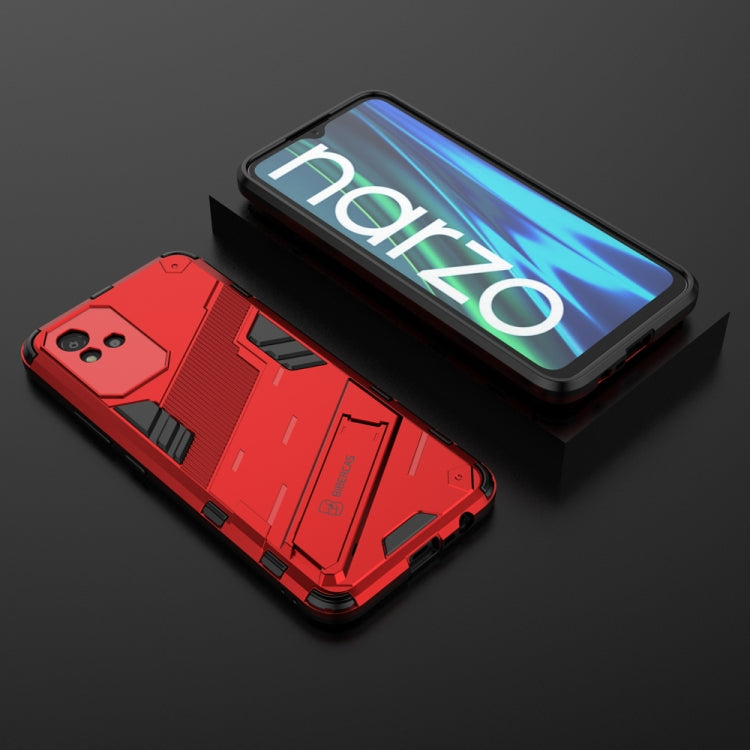 For OPPO Realme Narzo 50i Punk Armor 2 in 1 PC + TPU Shockproof Phone Case with Invisible Holder