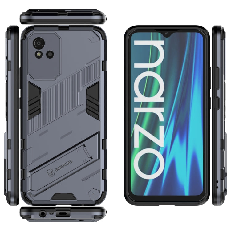 For OPPO Realme Narzo 50i Punk Armor 2 in 1 PC + TPU Shockproof Phone Case with Invisible Holder